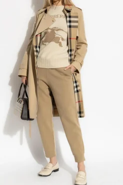 Burberry beżowy Spodnie z logo
