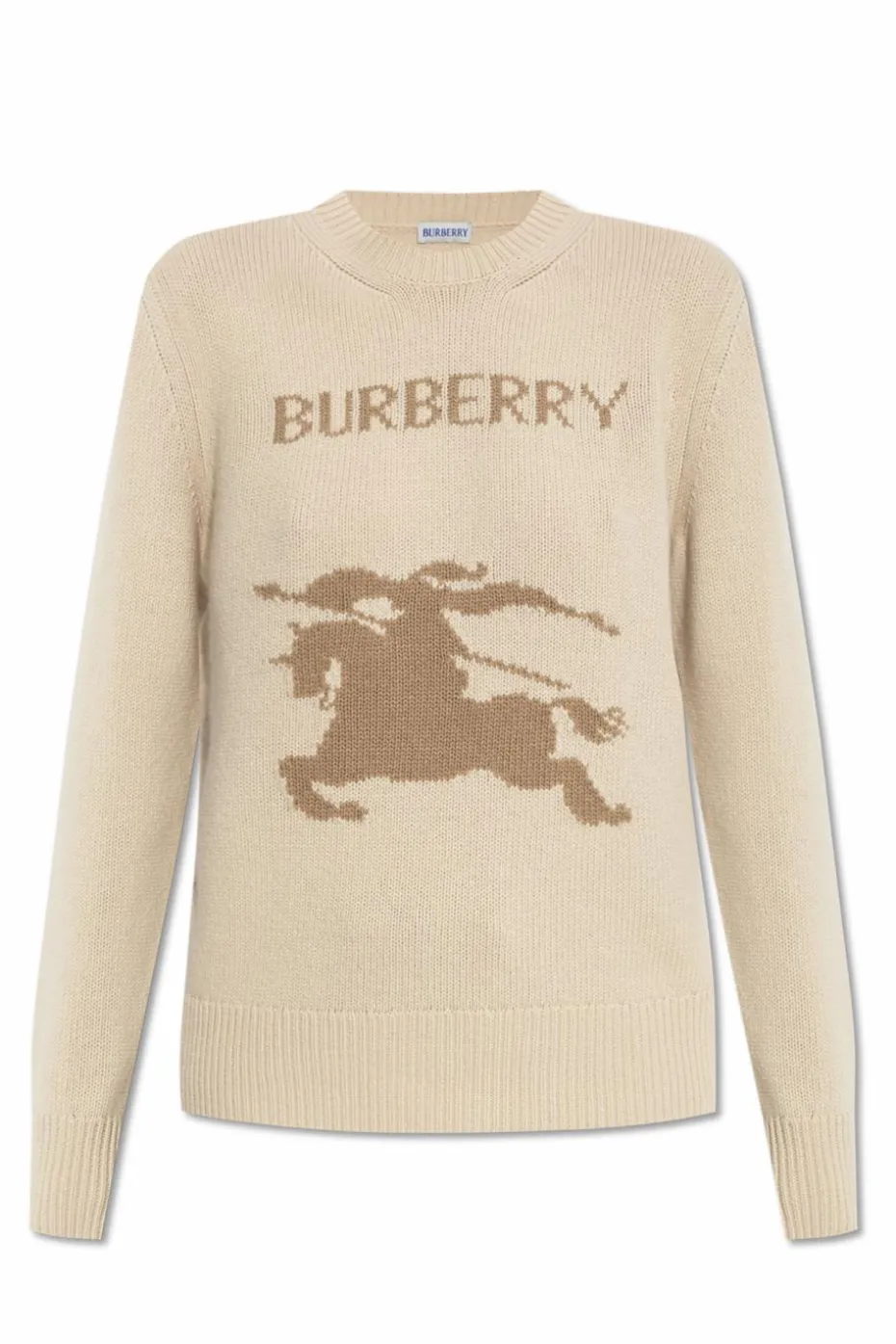 Burberry beżowy Sweter z logo