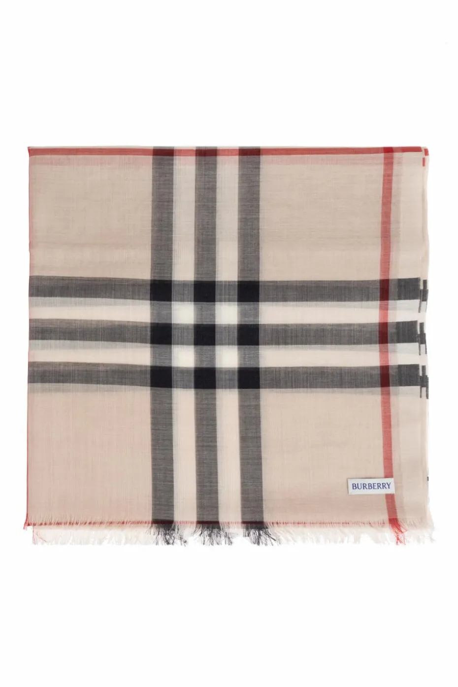 Burberry beżowy Szal ze wzorem w kratę