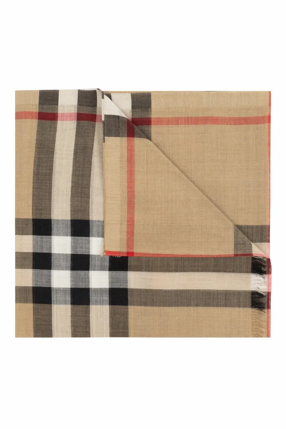 Burberry beżowy Szal ze wzorem w kratę