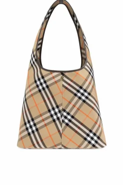 Burberry beżowy Torba na ramię z wzorem w kratę
