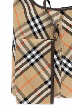 Burberry beżowy Torba na ramię z wzorem w kratę