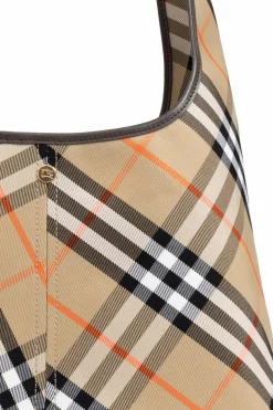 Burberry beżowy Torba na ramię z wzorem w kratę