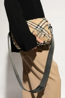 Burberry beżowy Torba na ramię z wzorem w kratę