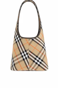 Burberry beżowy Torba na ramię z wzorem w kratę
