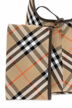 Burberry beżowy Torba na ramię z wzorem w kratę