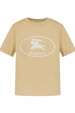 Burberry beżowy T-shirt z logo