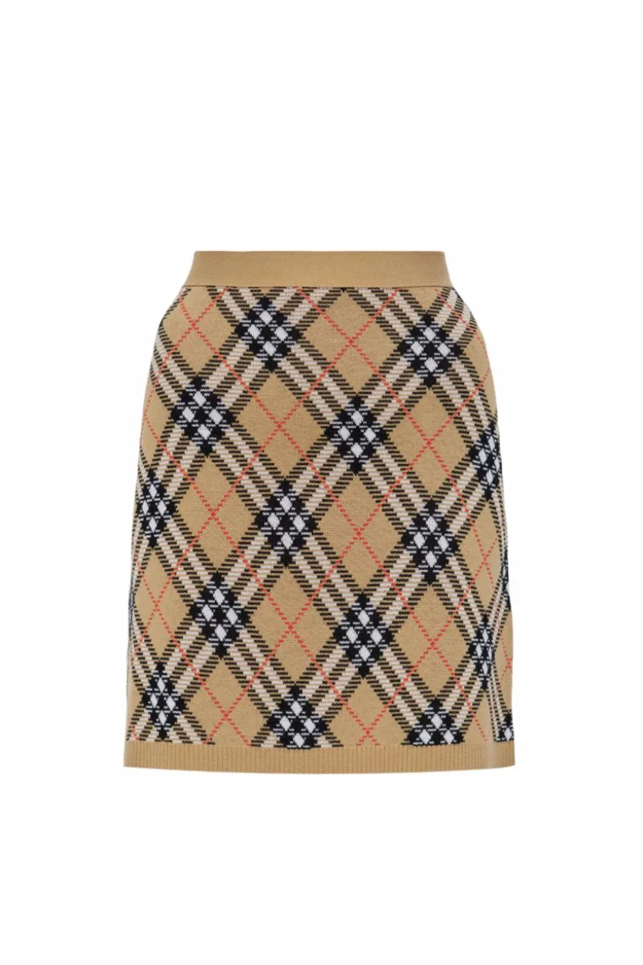 Burberry beżowy Wełniana spódnica