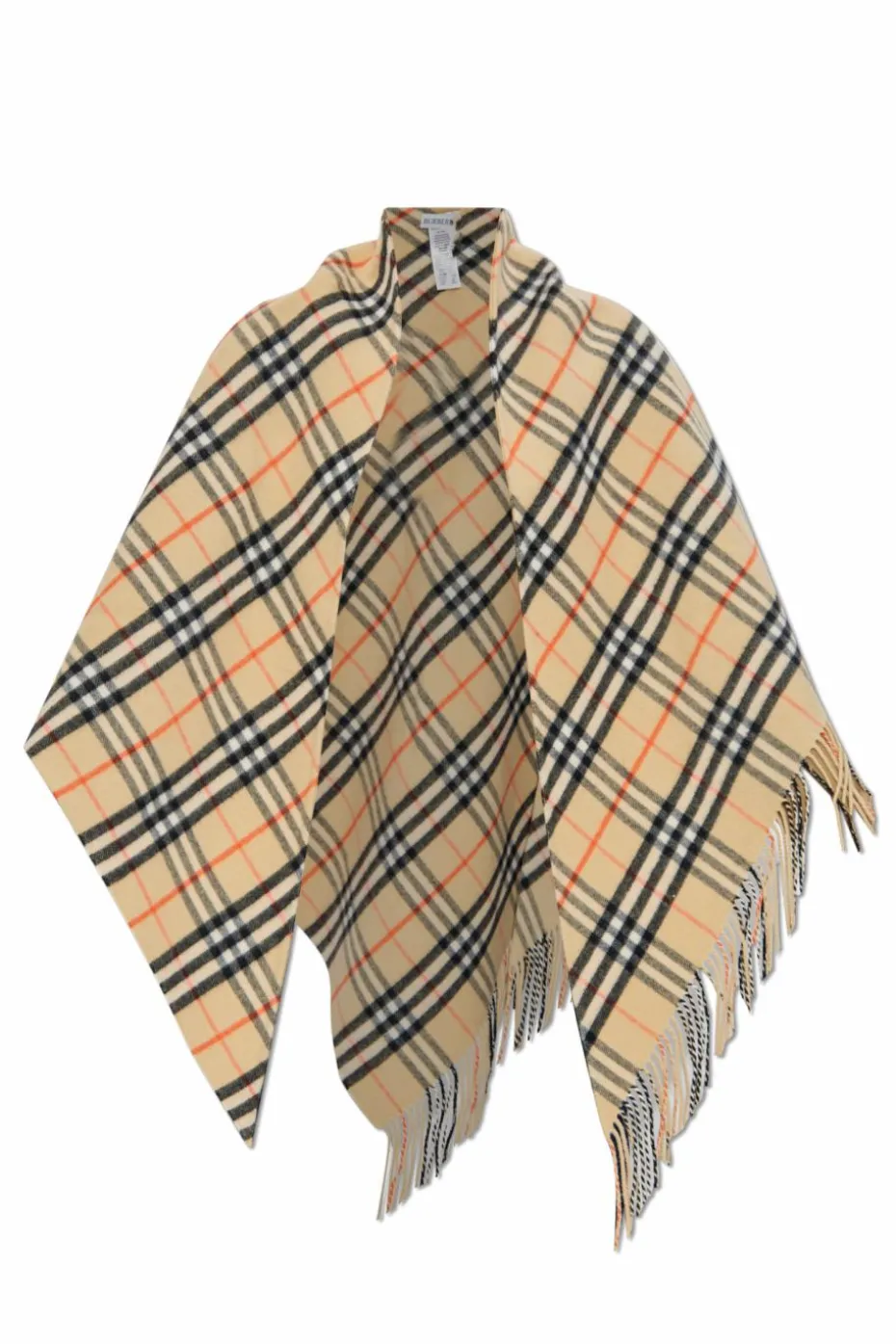 Burberry beżowy Wełniane ponczo