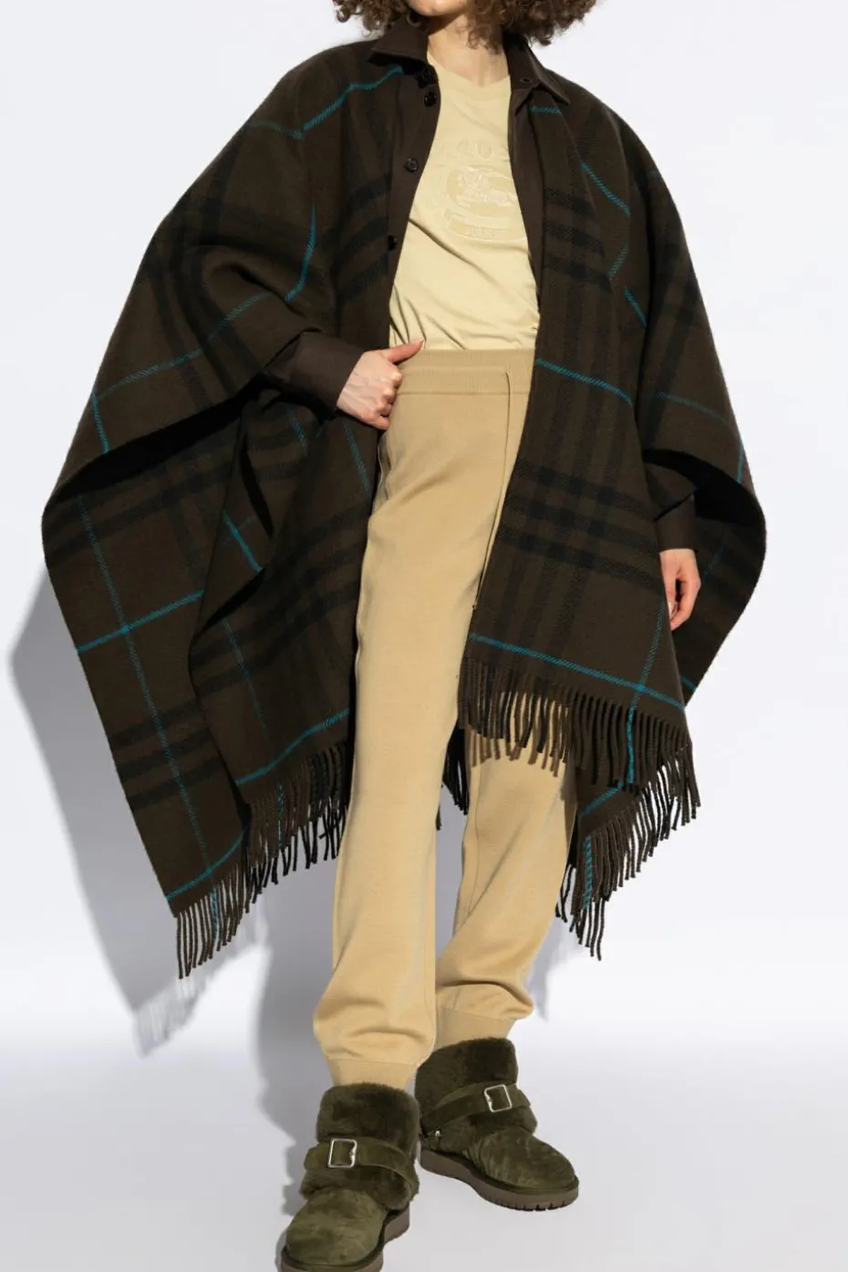 Burberry beżowy Wełniane spodnie