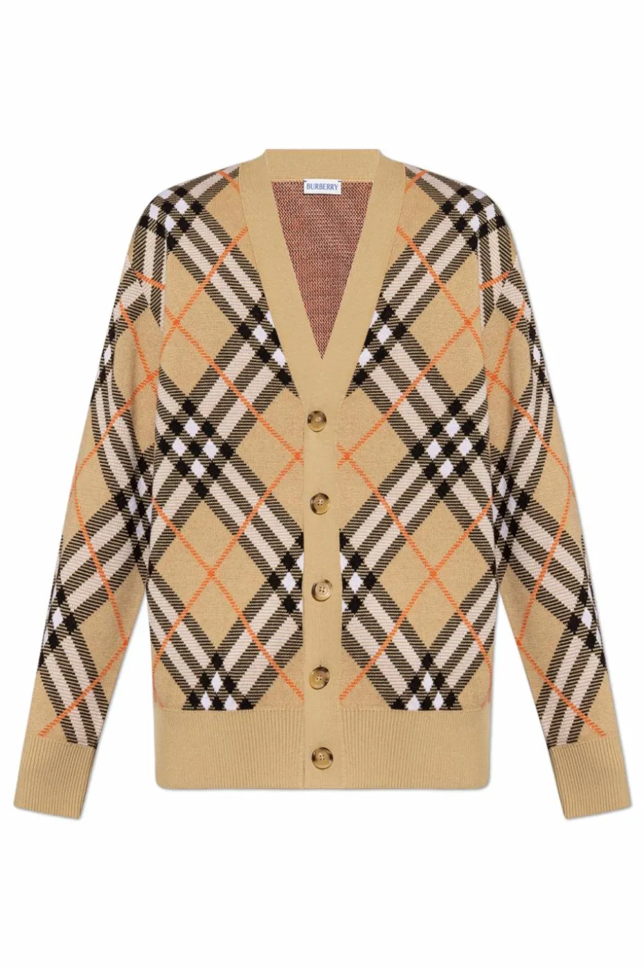Burberry beżowy Wełniany kardigan