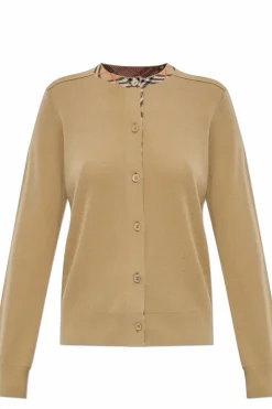 Burberry beżowy Wełniany kardigan