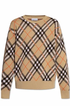 Burberry beżowy Wełniany sweter