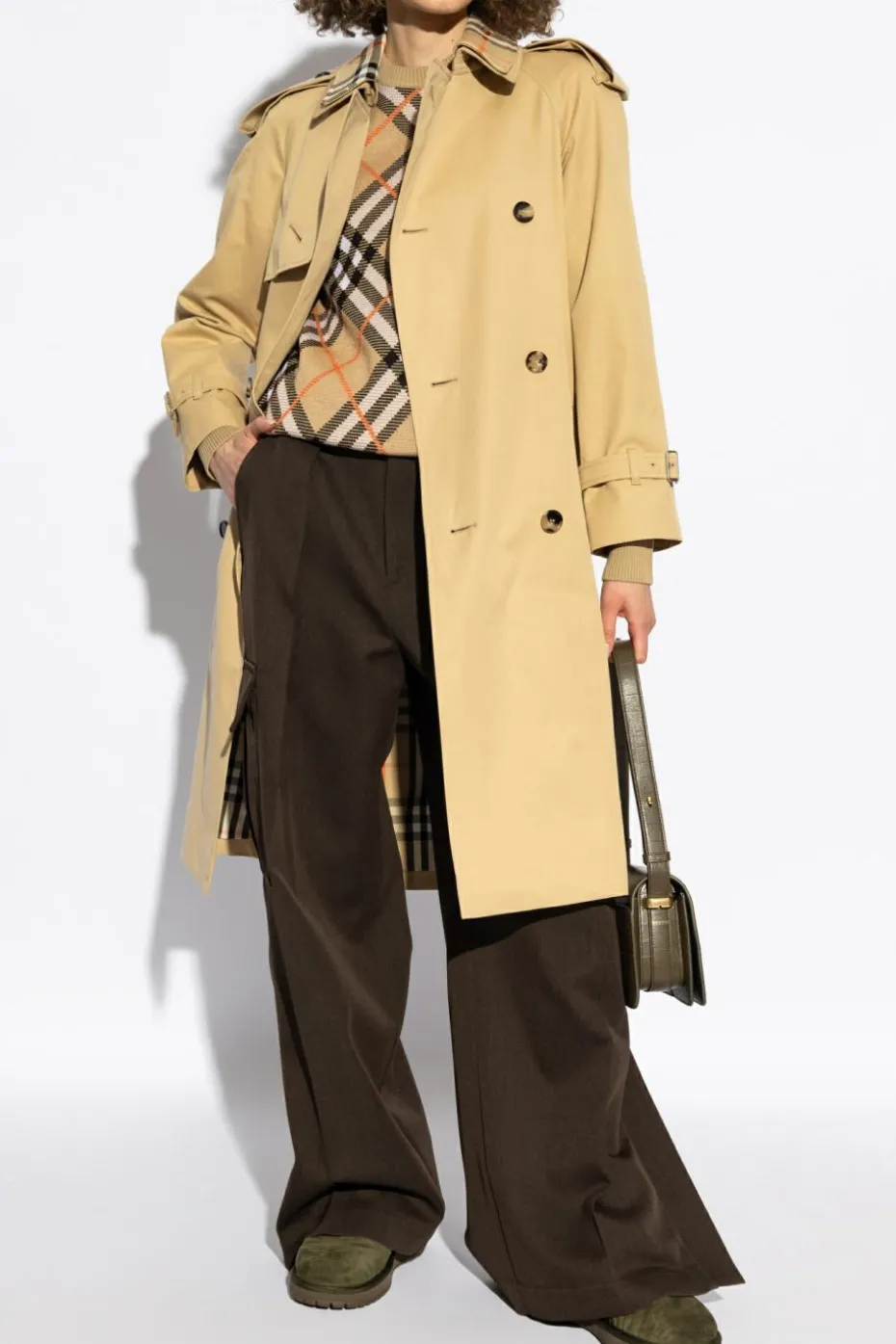 Burberry beżowy Wełniany sweter