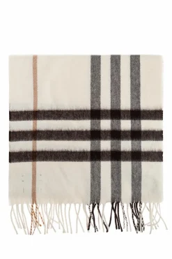 Burberry BIAŁY Kaszmirowy szal