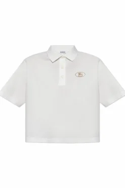 Burberry BIAŁY Polo z logo