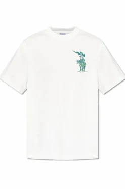 Burberry BIAŁY T-shirt z nadrukowanym logo