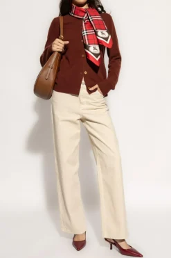 Burberry BORDO Kaszmirowy kardigan