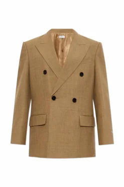 Burberry BRĄZOWY Dwurzędowa marynarka