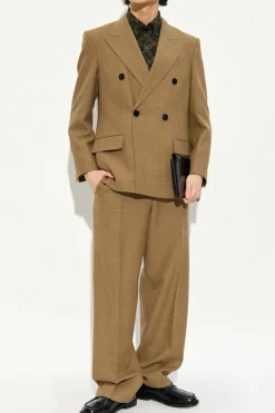 Burberry BRĄZOWY Dwurzędowa marynarka