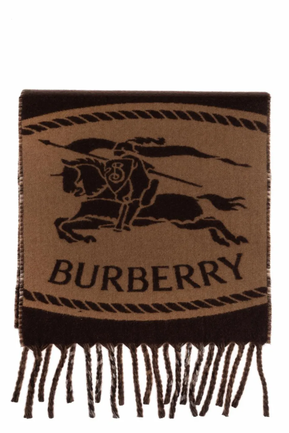 Burberry BRĄZOWY Kaszmirowy szal