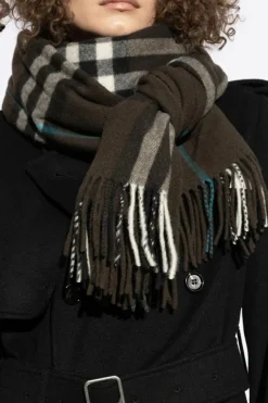 Burberry BRĄZOWY Kaszmirowy szal