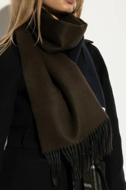 Burberry BRĄZOWY Kaszmirowy szal