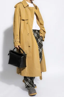 Burberry BRĄZOWY Spodnie w kratę