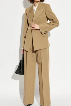 Burberry BRĄZOWY Spodnie w kant