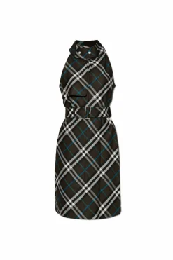 Burberry BRĄZOWY Sukienka ze wzorem w kratę