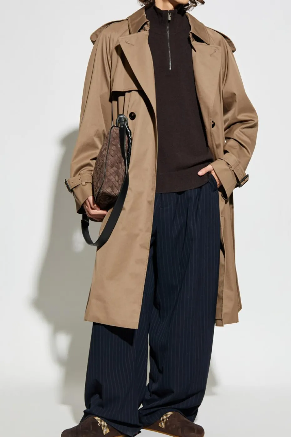 Burberry BRĄZOWY Sweter ze stójką