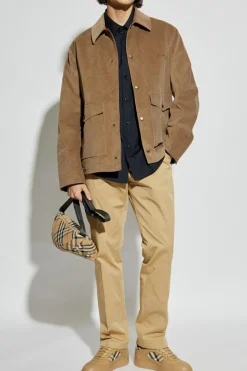 Burberry BRĄZOWY Sztruksowa kurtka