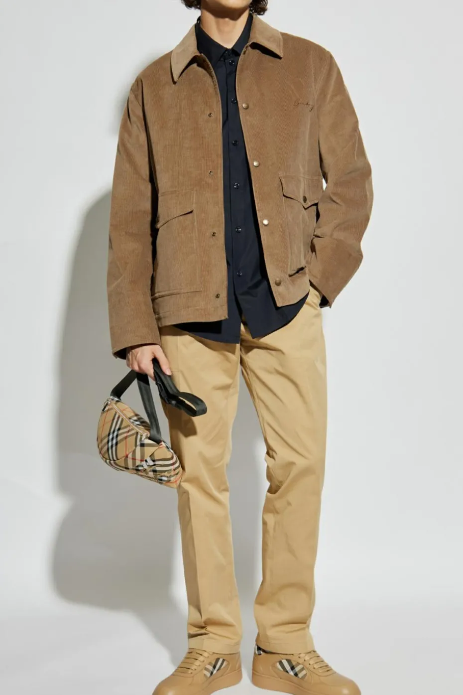 Burberry BRĄZOWY Sztruksowa kurtka