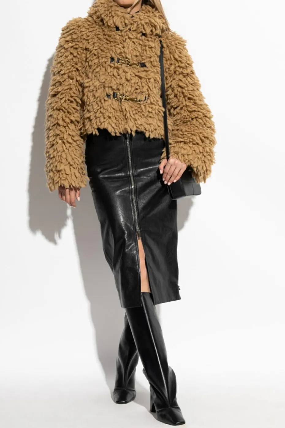 Burberry BRĄZOWY Wełniana kurtka