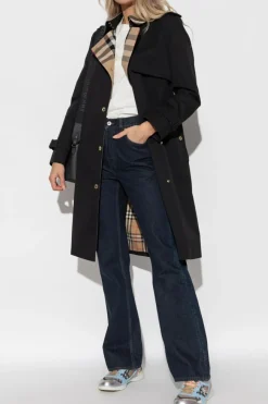Burberry CZARNY Bawełniany trencz