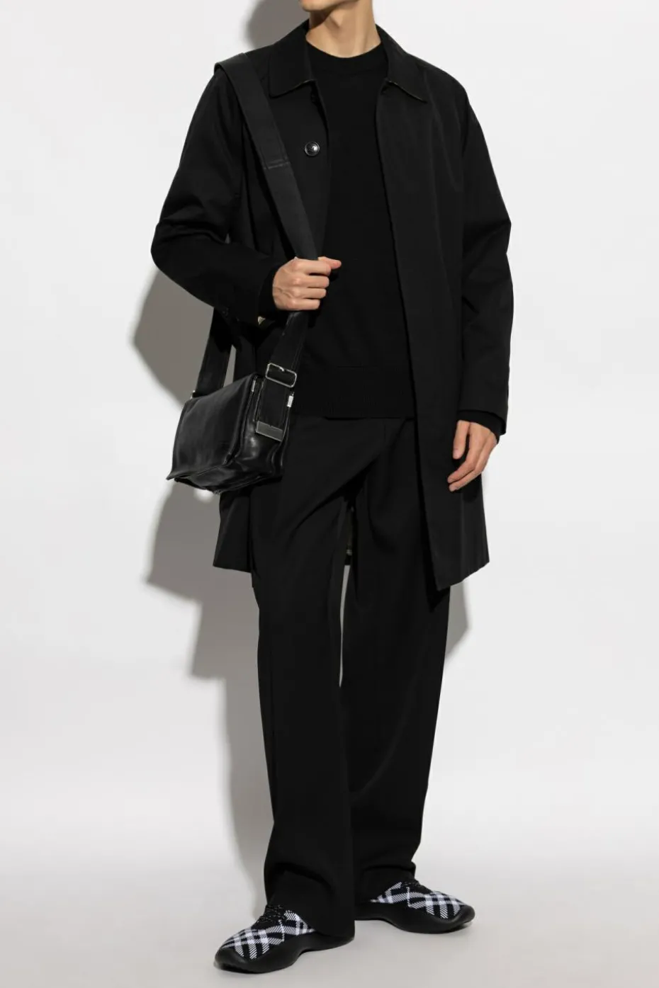 Burberry CZARNY Bawełniany płaszcz