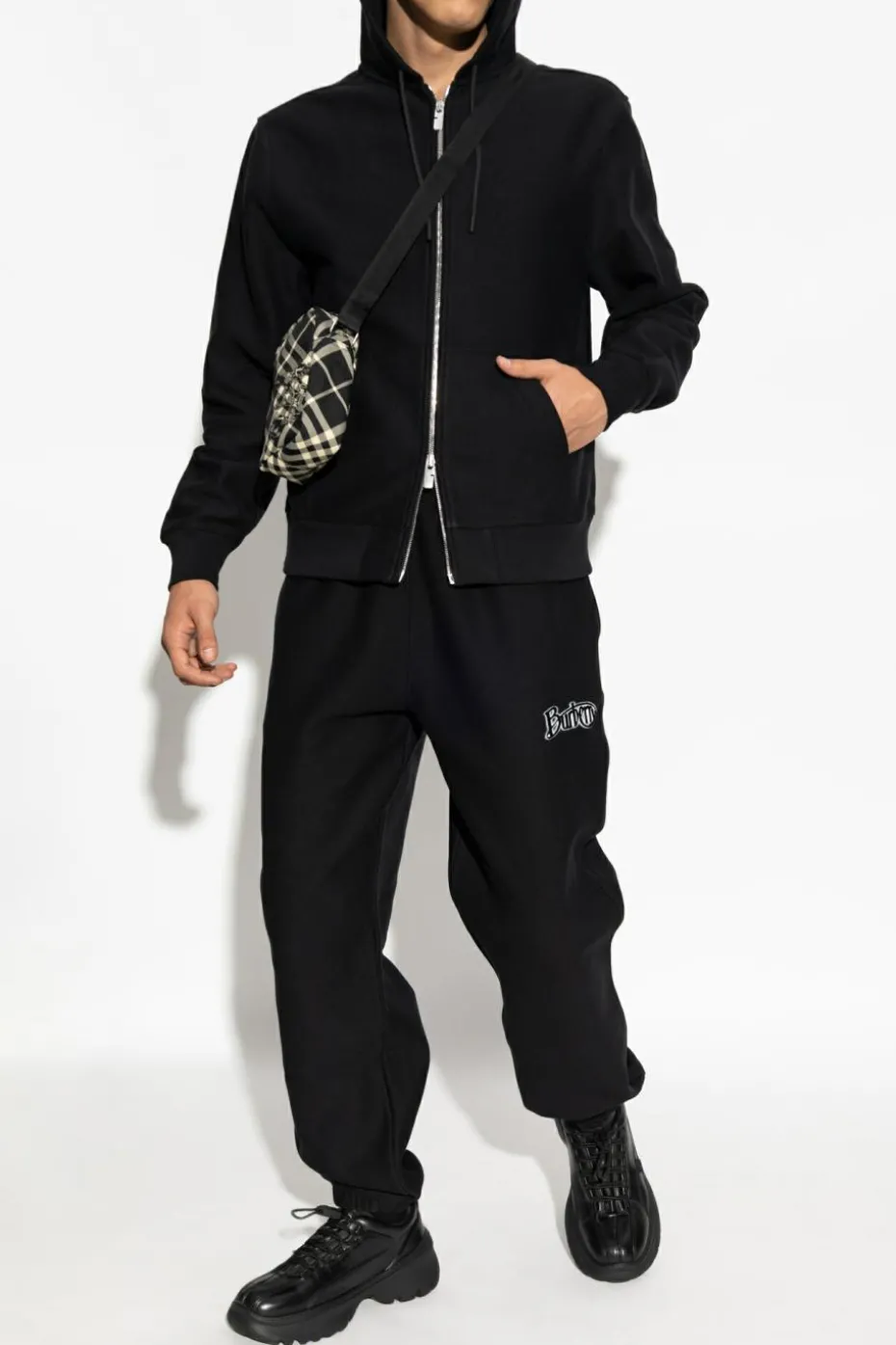 Burberry CZARNY Bluza z kapturem