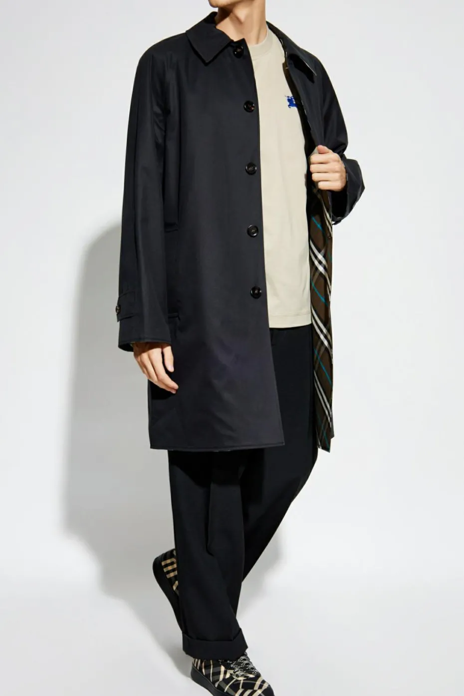 Burberry CZARNY Dwustronny płaszcz