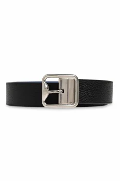 Burberry CZARNY Dwustronny pasek
