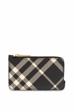 Burberry CZARNY Etui na karty w kratę