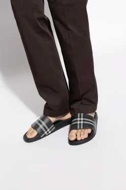 Burberry CZARNY Gumowe klapki