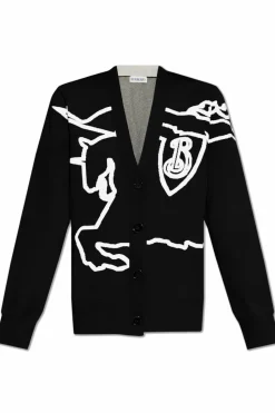 Burberry CZARNY Kardigan z logo
