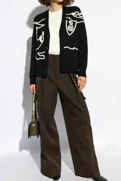 Burberry CZARNY Kardigan z logo