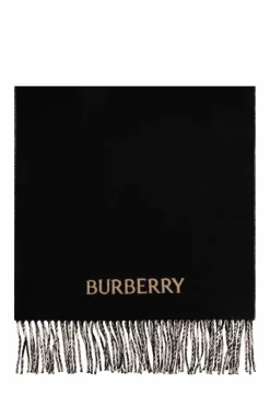 Burberry CZARNY Kaszmirowy szal