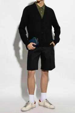 Burberry CZARNY Kaszmirowy kardigan