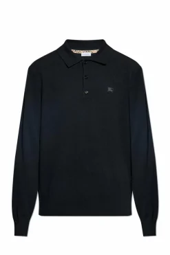 Burberry CZARNY Kaszmirowe polo