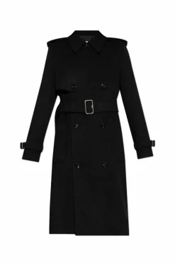 Burberry CZARNY Kaszmirowy płaszcz