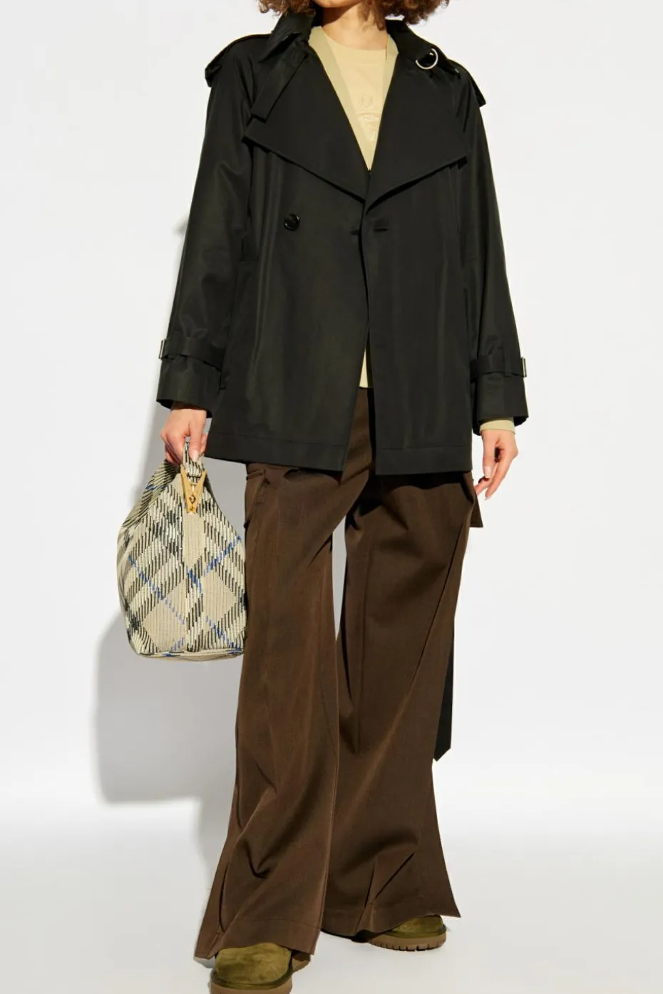 Burberry CZARNY Krótki trencz