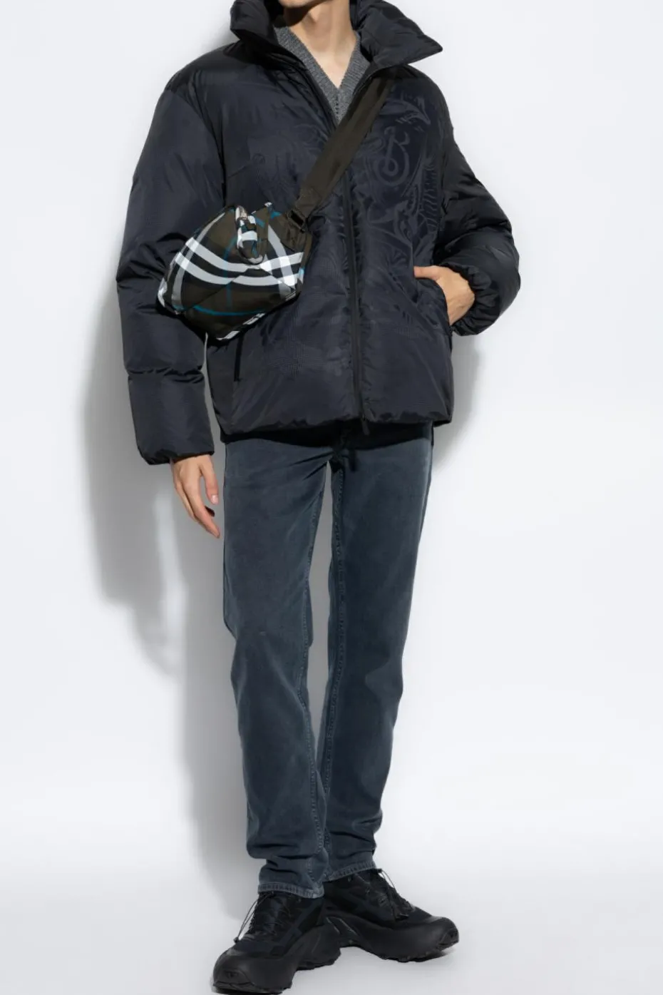 Burberry CZARNY Kurtka puchowa z monogramem