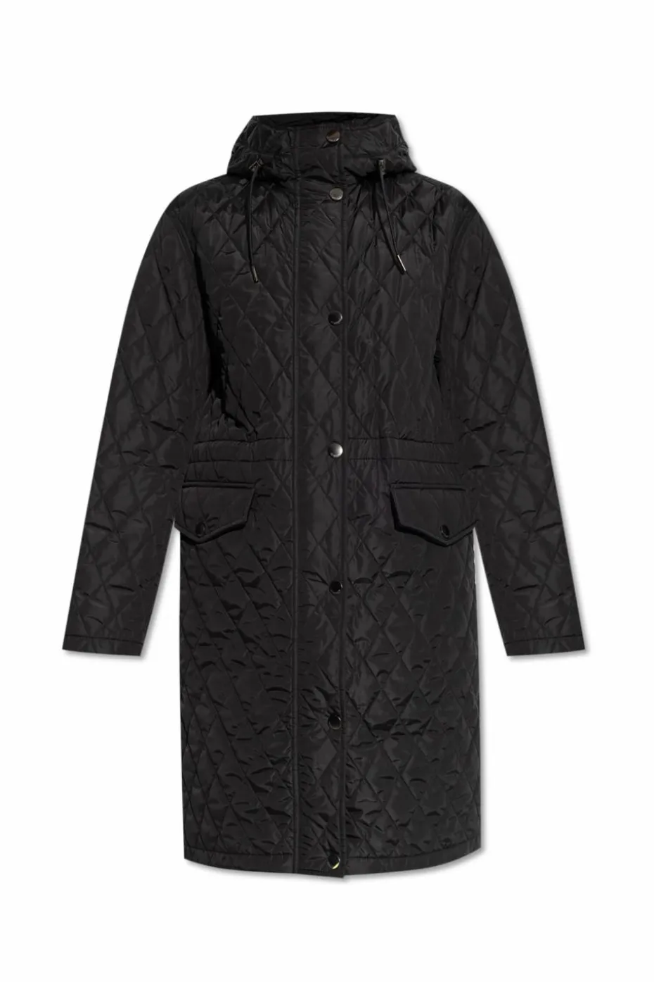 Burberry CZARNY Pikowany płaszcz